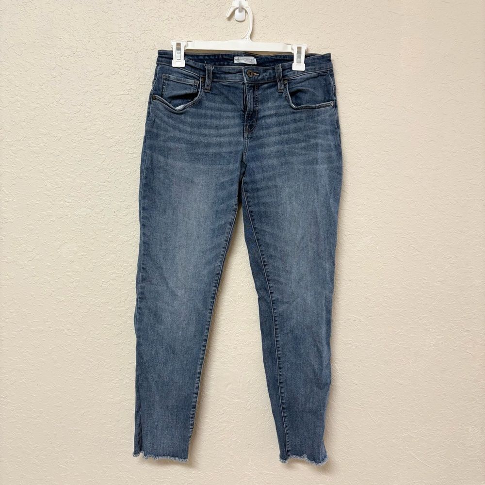 CarveâDesigns Skinny Jeans Women Size 6 Blue Raw Hem Mid Rise Stretch